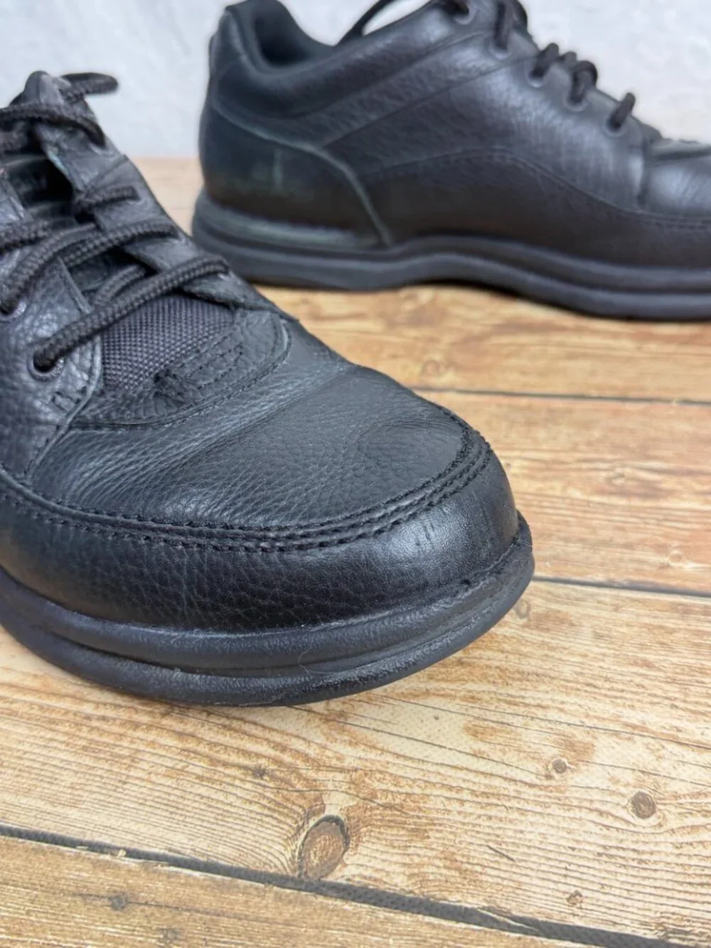 Rockport Men's 12 Black Leather Lace Up Moc Toe Oxford Dress Casual Shoes